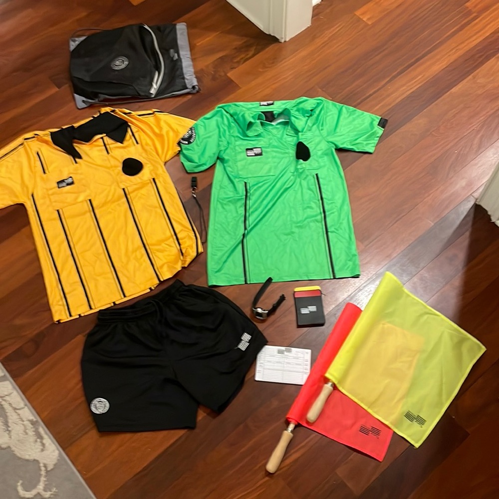 Soccer referee Jerseys Shorts flags Watch Cards Bag score sheets